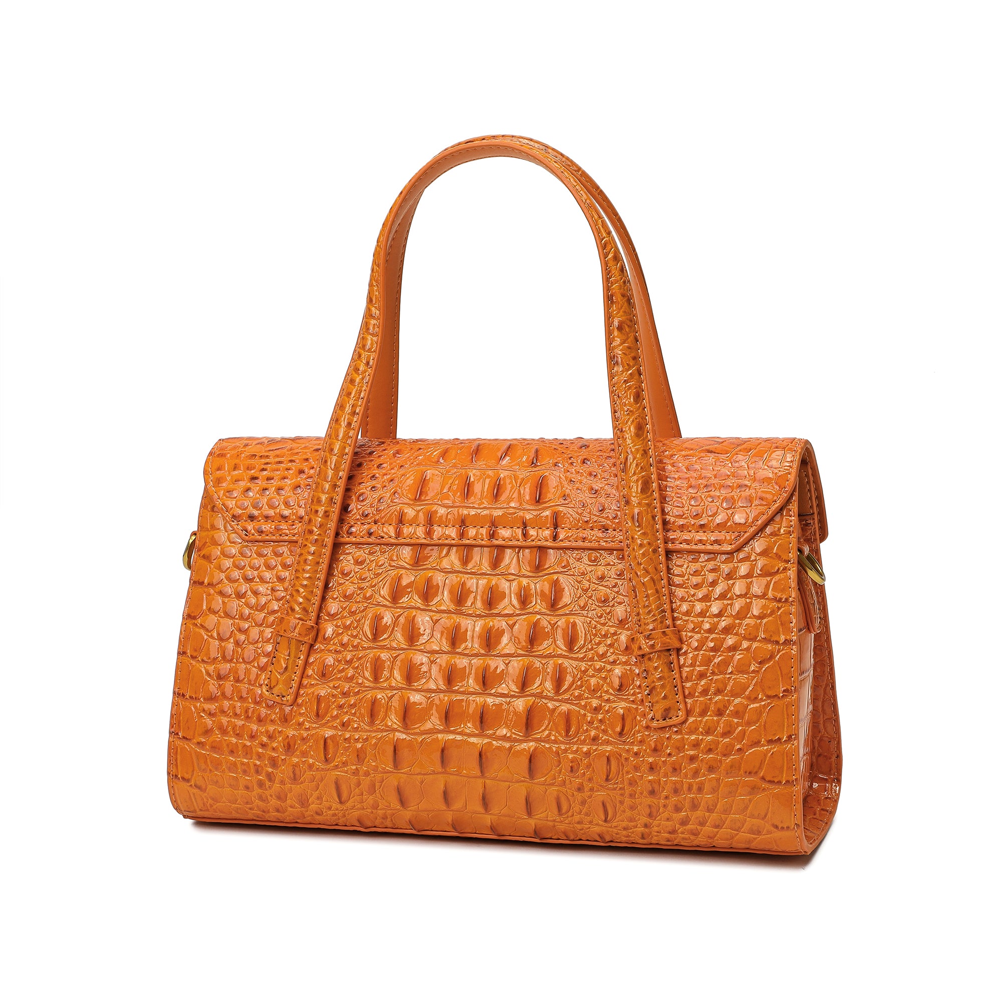 Aegte Carry it in Style Croco Tan Brown Leather Bag with Detachable Sling  Strap