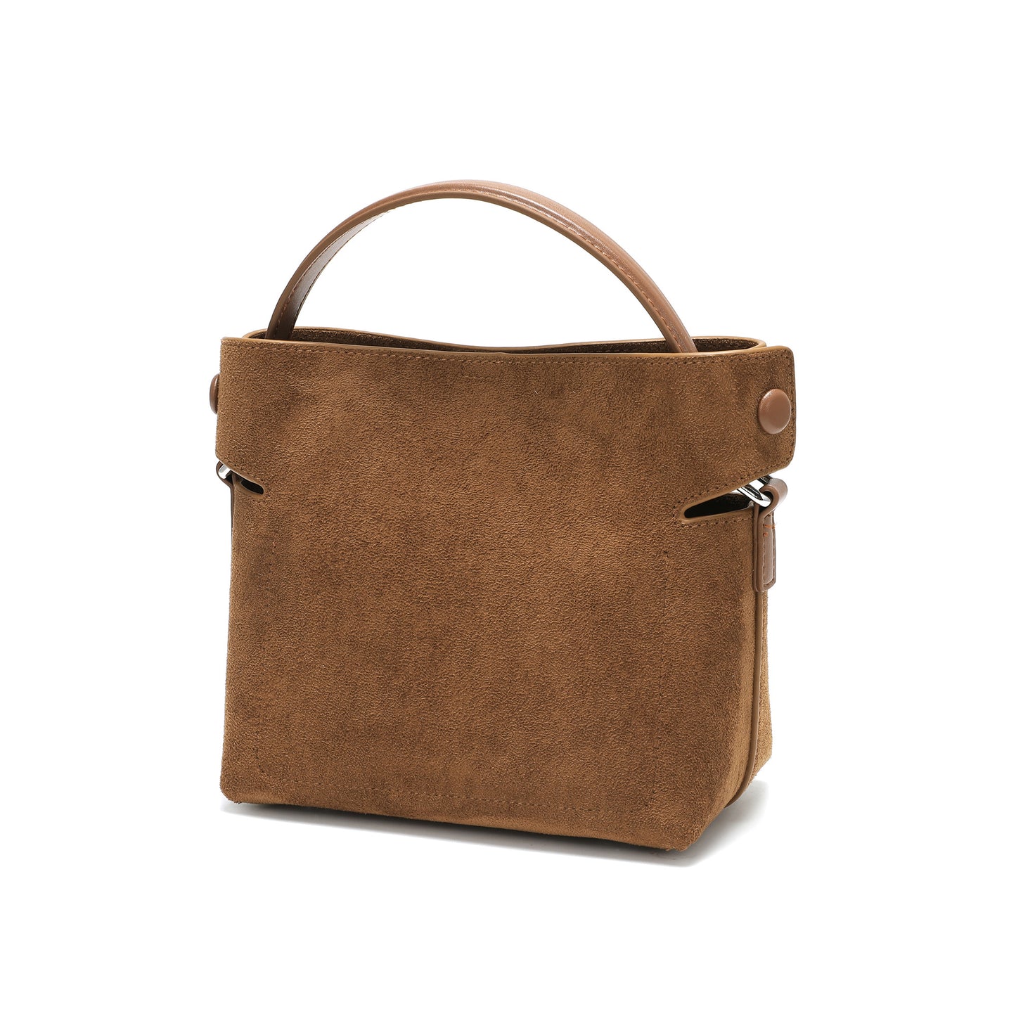Suede Leather Mini Top Handle Crossbody Bag