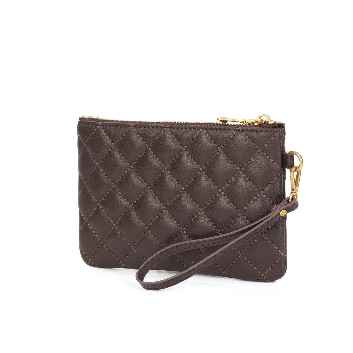 Tiffany & Fred Quilted Sheepskin Leather Pouch/Wallet