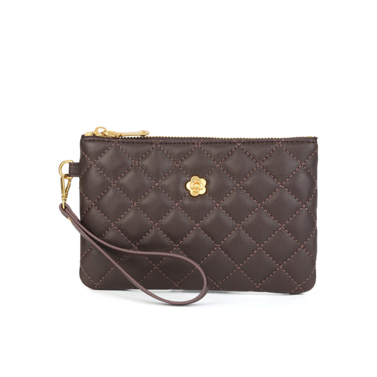 Tiffany & Fred Quilted Sheepskin Leather Pouch/Wallet