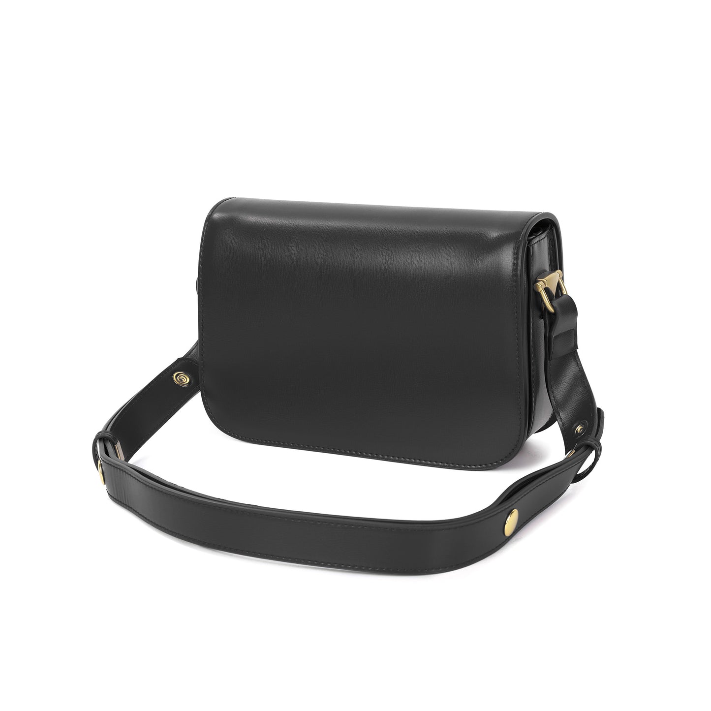 Smooth Leather Flap Crossbody Bag with Statement Turn-Lock Hardware