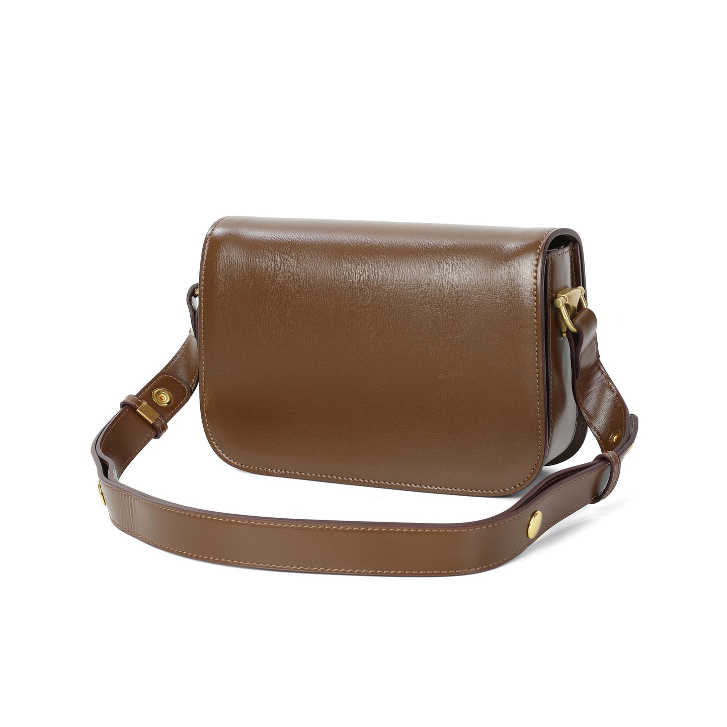 Smooth Leather Flap Crossbody Bag with Statement Turn-Lock Hardware
