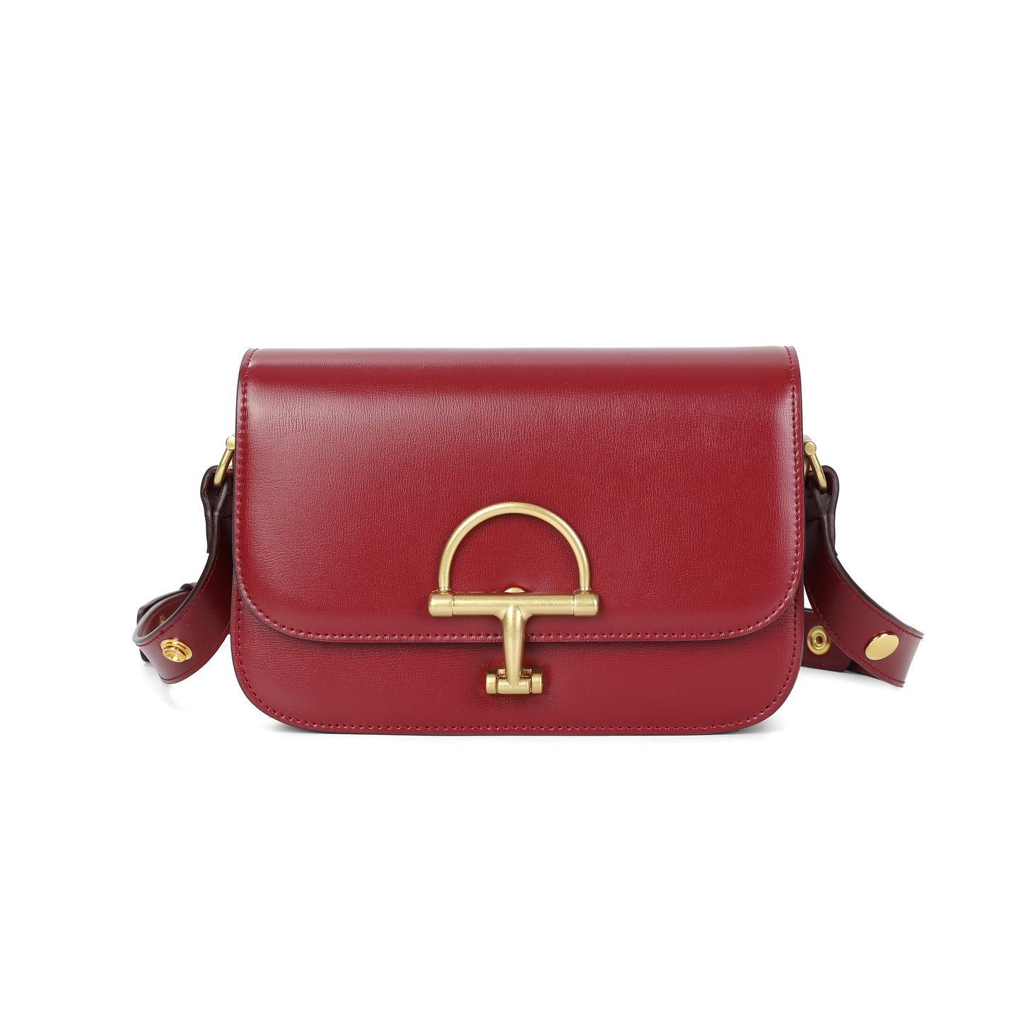 Smooth Leather Flap Crossbody Bag with Statement Turn-Lock Hardware