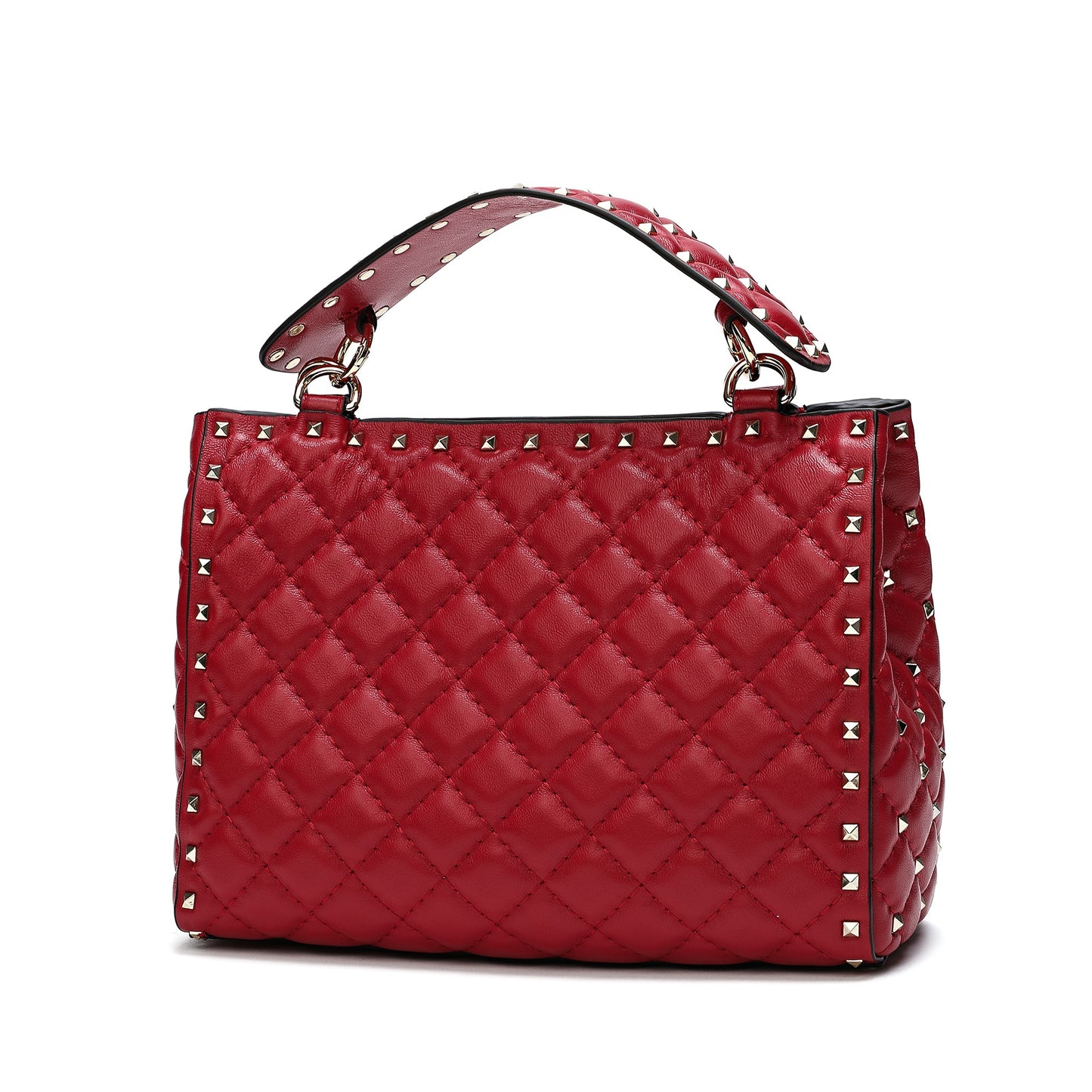 Tiffany & Fred Quilted & Studded Lambskin Leather Shoulder Bag