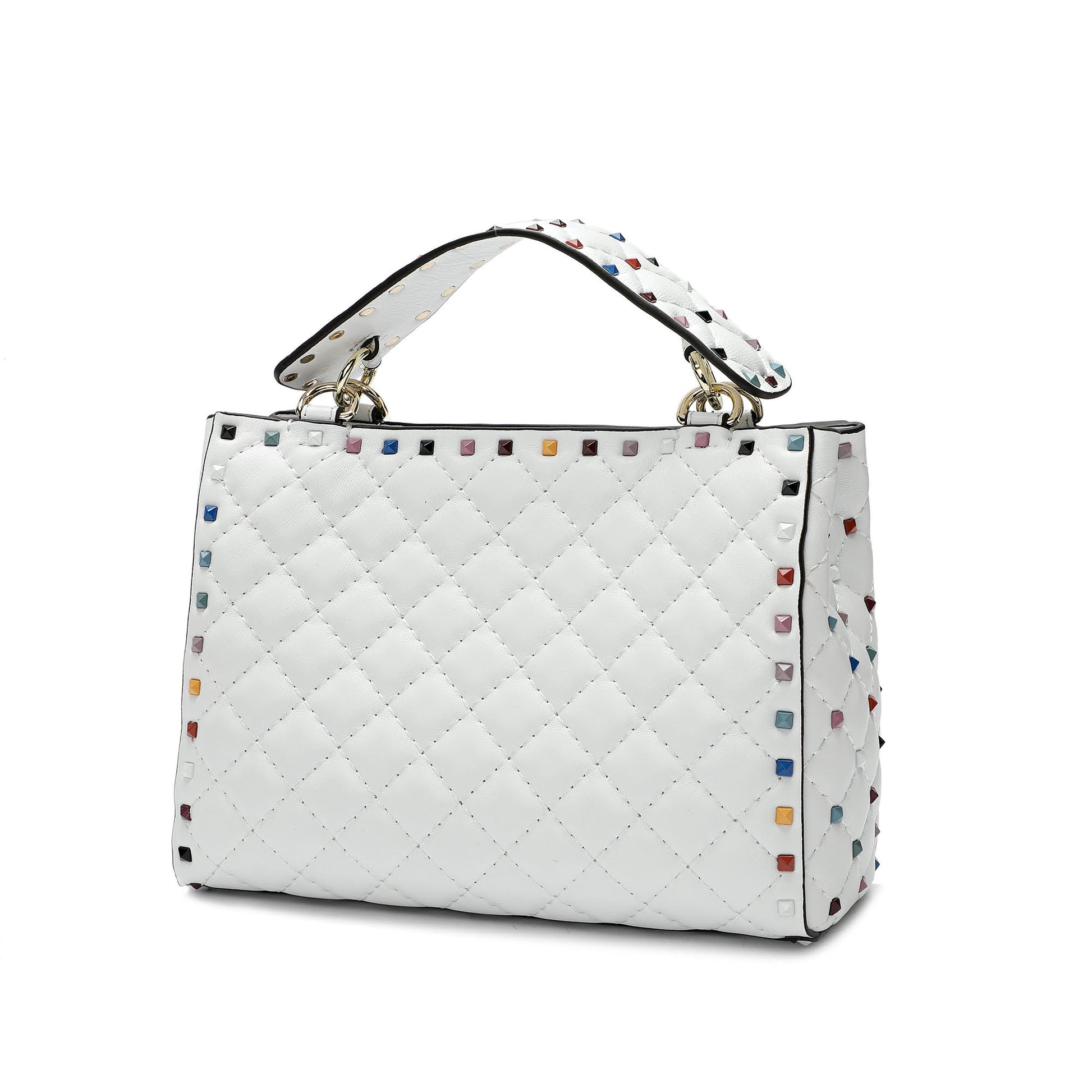 Quilted Studded Lambskin Drawstring Shoulder Bag – Tiffany & Fred Paris