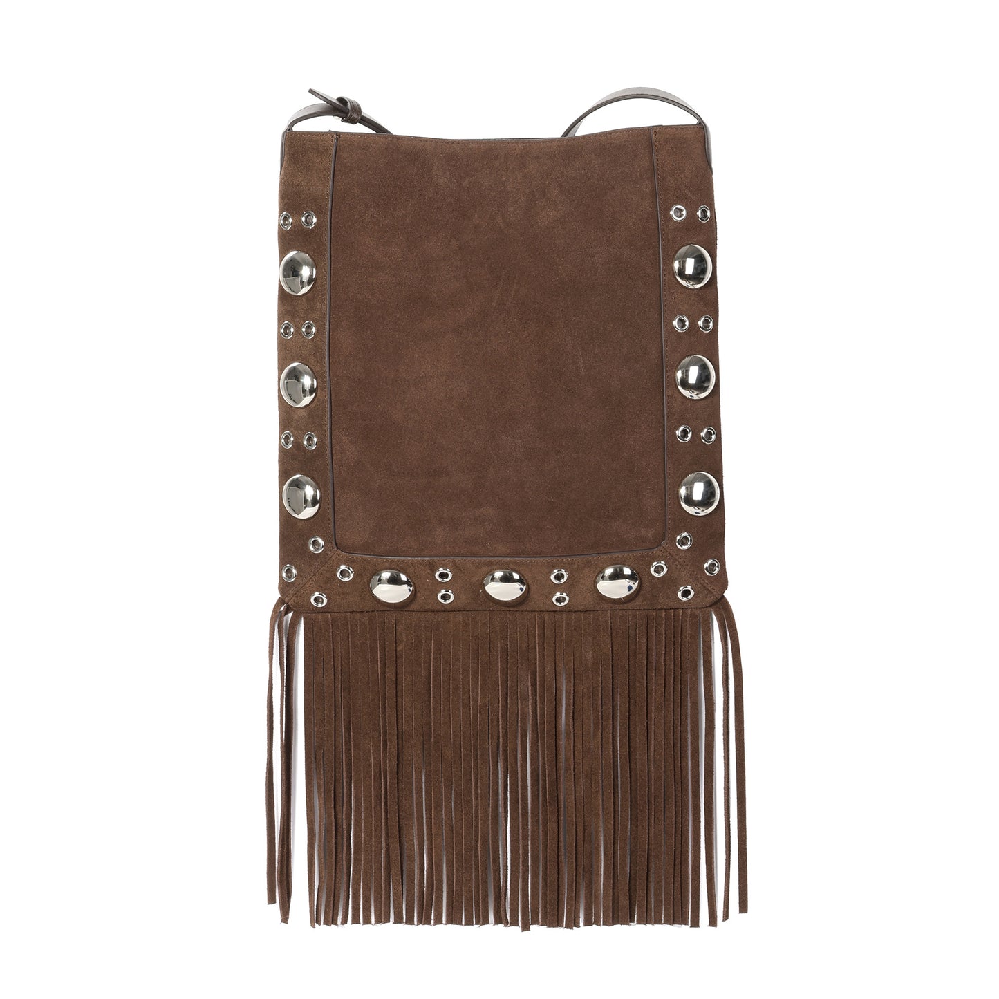 Studded Suede Fringe Crossbody Bag
