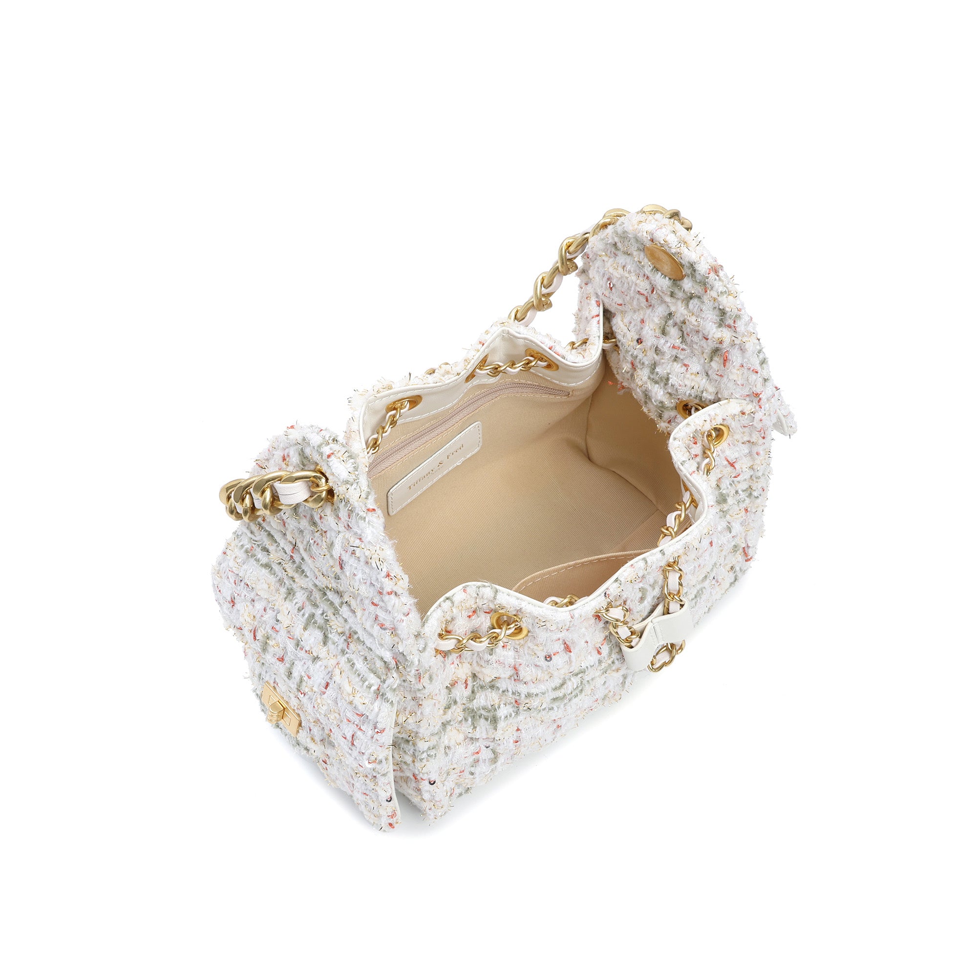 Tweed Shoulder Bag with Chain Strap – Tiffany & Fred Paris