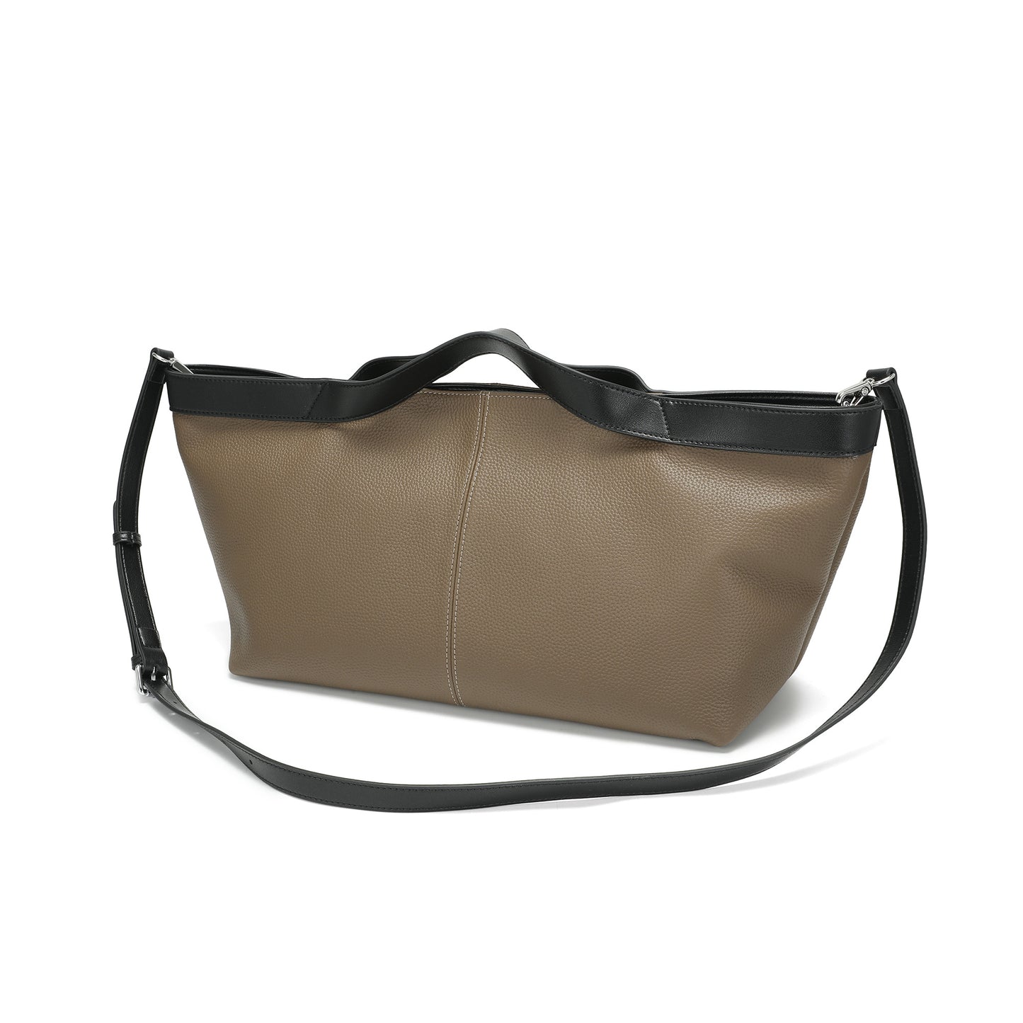 Pebbled Leather Oversized Tote Bag