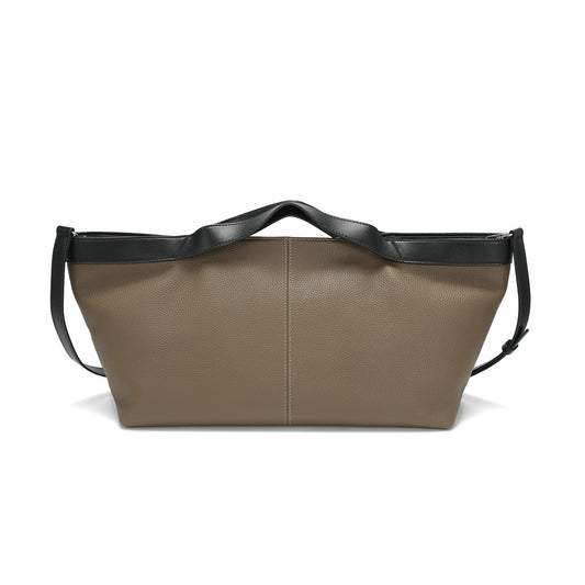 Pebbled Leather Oversized Tote Bag