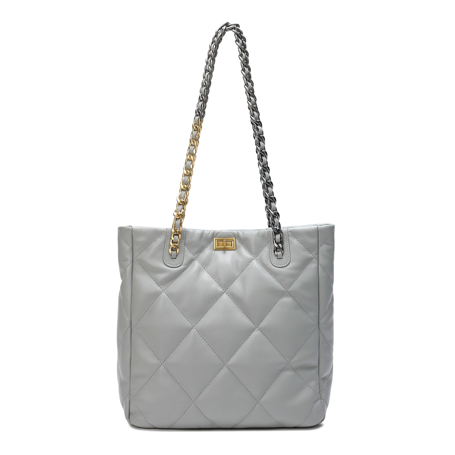 Tiffany & Fred Quilted Sheepskin Leather Tote/ Shoulder Bag