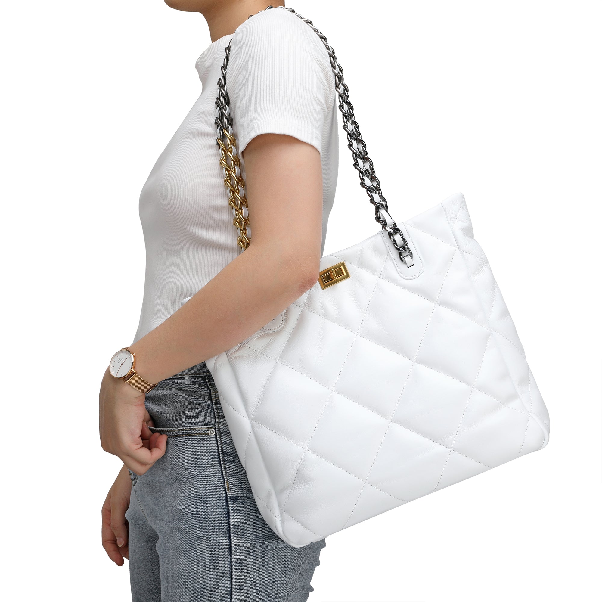 White clearance quilted bag