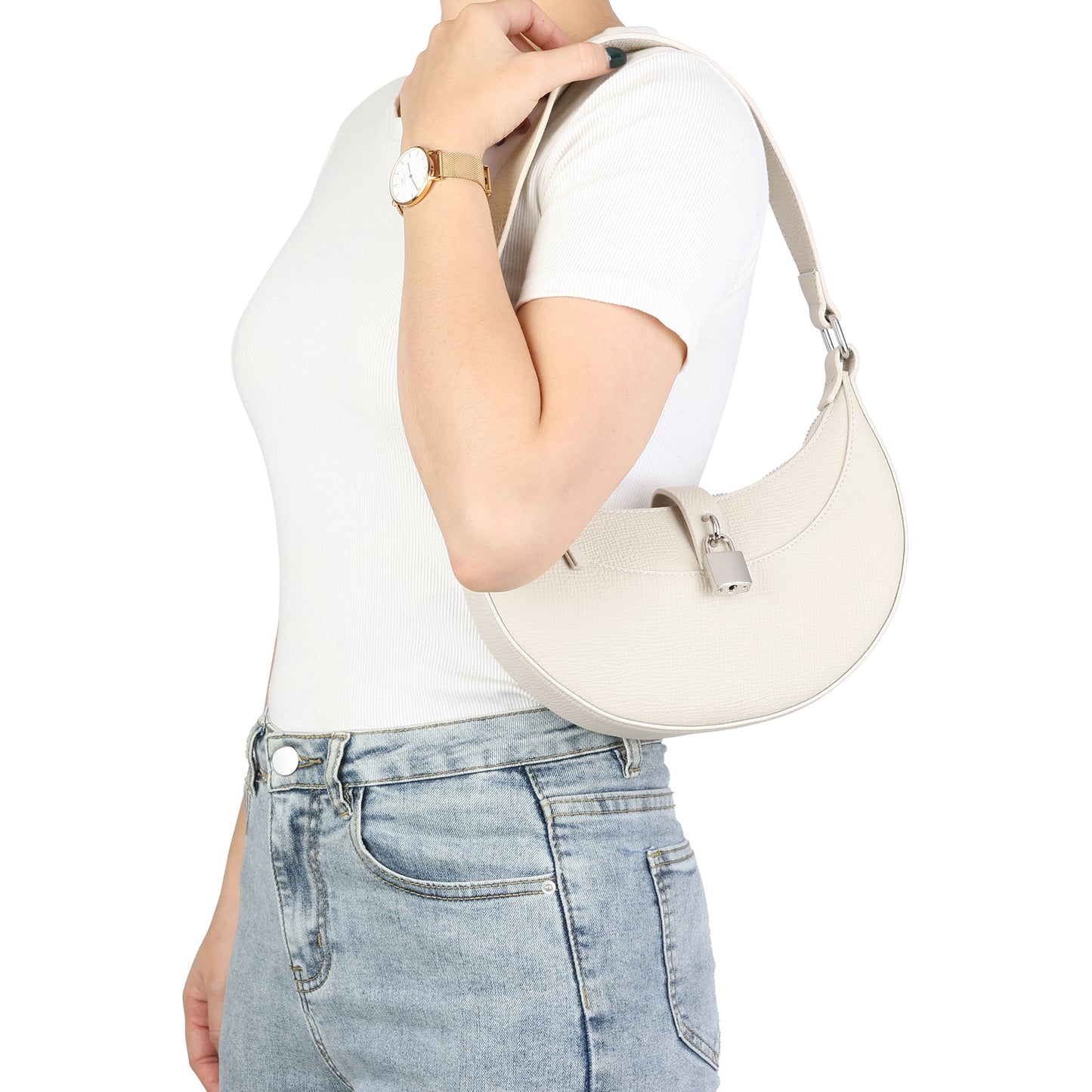 Sleek Crescent Shoulder Bag