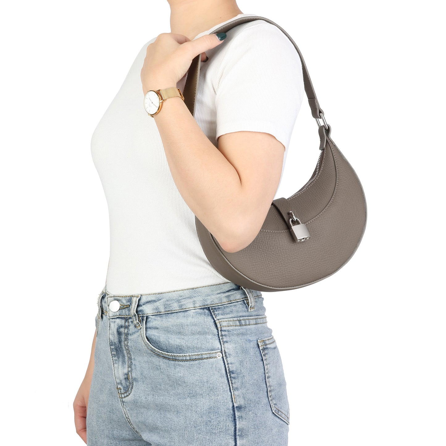 Sleek Crescent Shoulder Bag