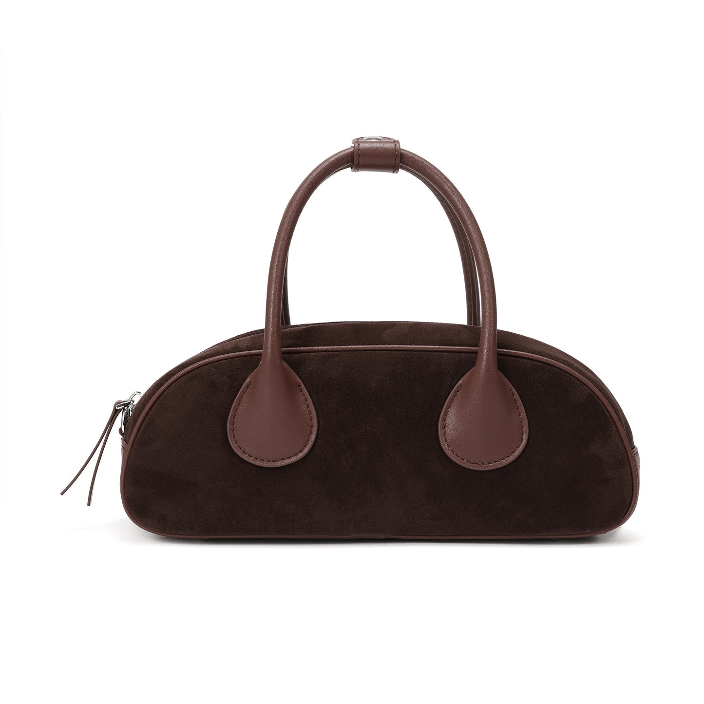 Elegant Suede Mini Handbag with Leather Accents