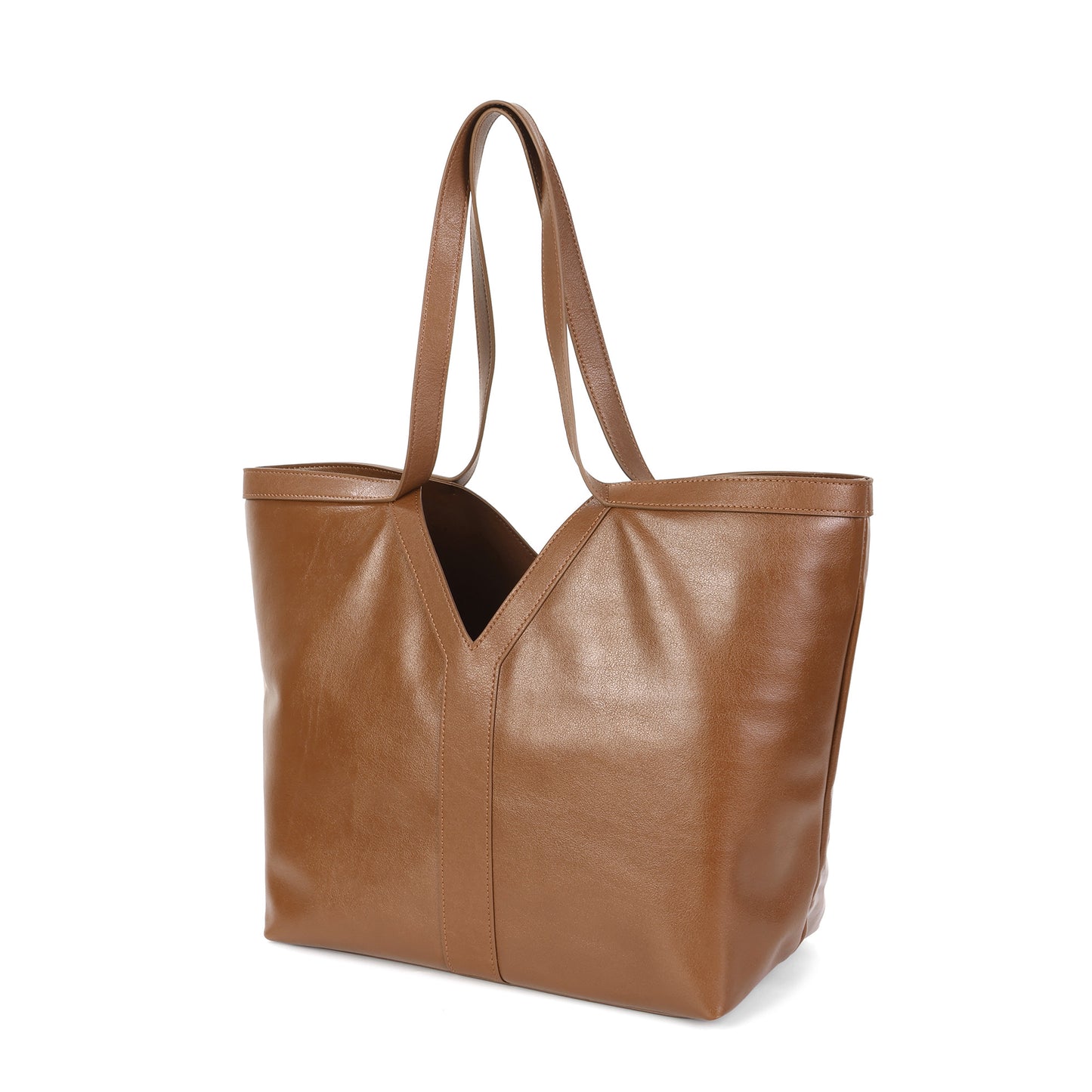 Classic V-Cut Leather Tote