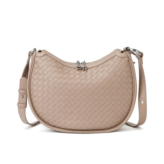 Woven-Leather Shoulder Bag