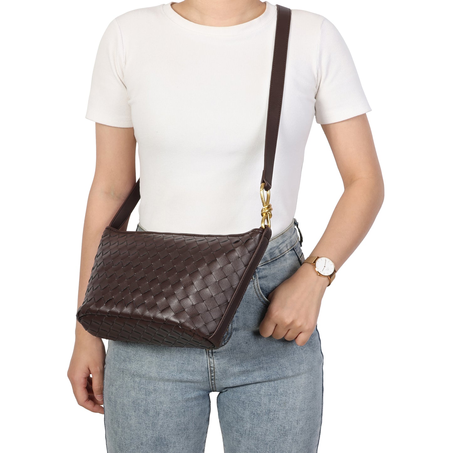 Woven Leather Hobo/ Shoulder Bag