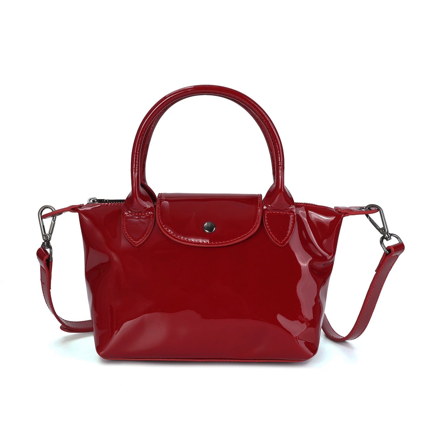 Compact Patent Leather Satchel