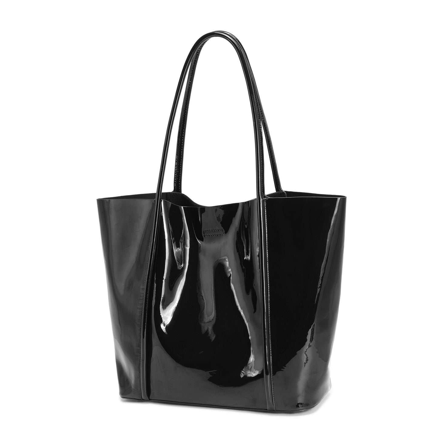 High-Gloss Patent Leather Tote