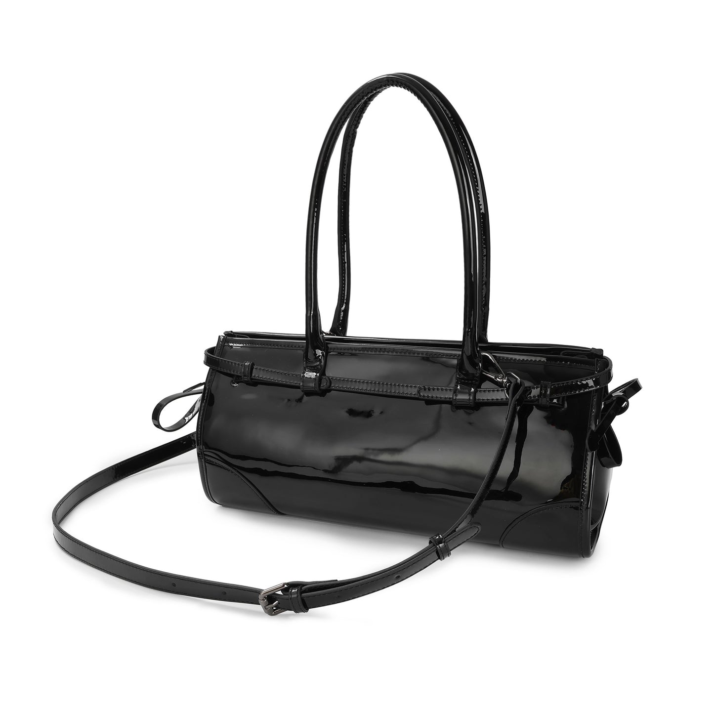 Black Patent Leather Shoulder Bag