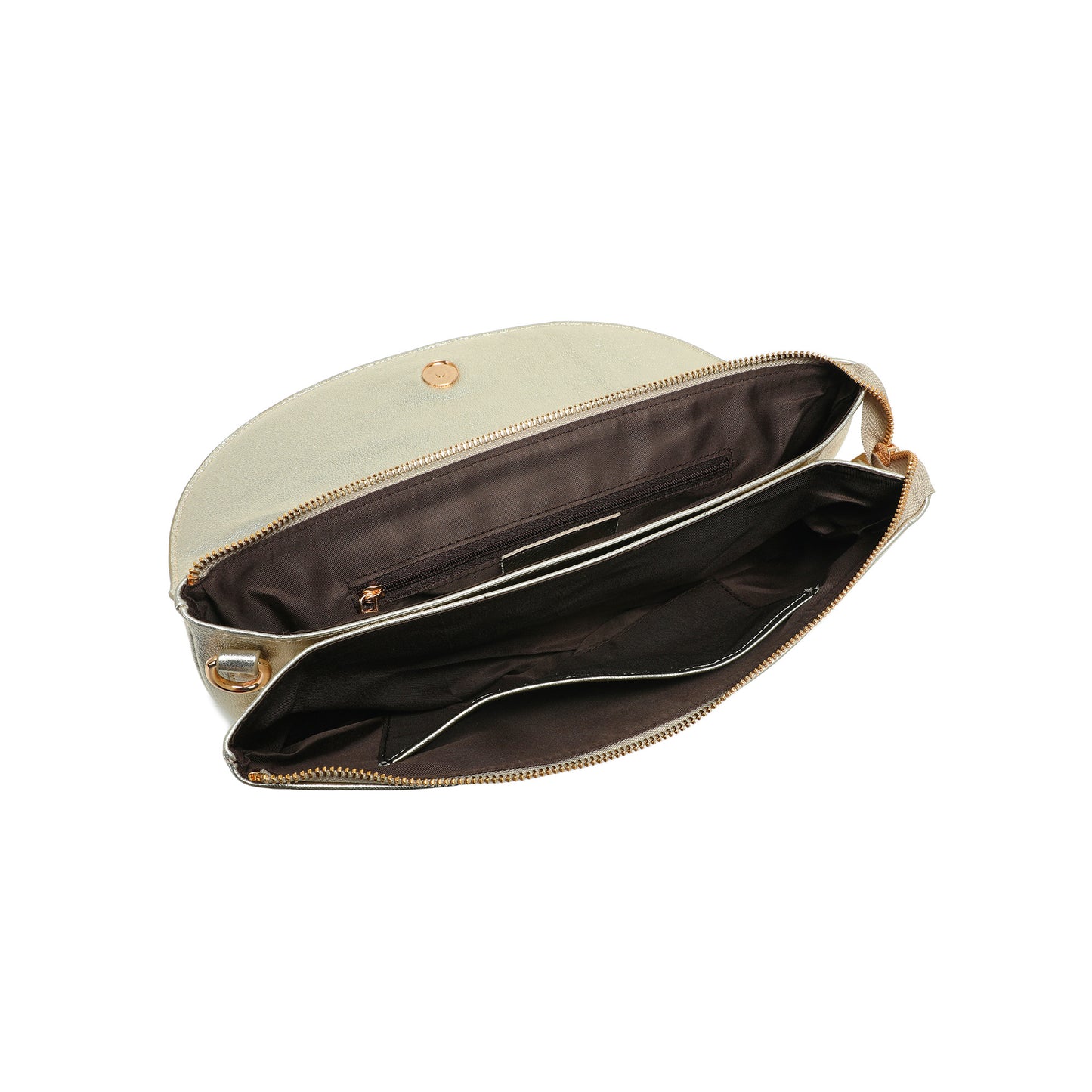 Metallic Leather Top Handle Envelope Clutch