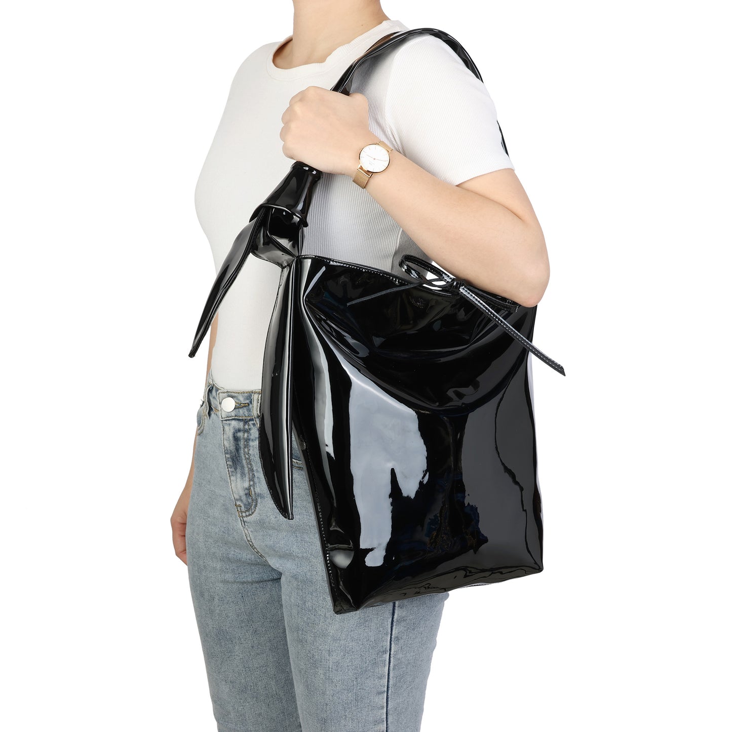 Patent Leather & Metallic Shoulder Bag