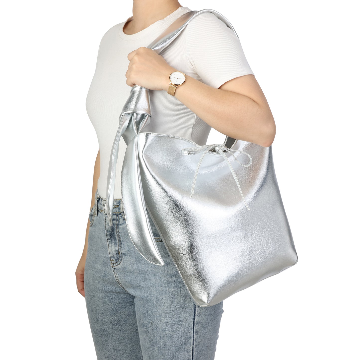 Patent Leather & Metallic Shoulder Bag