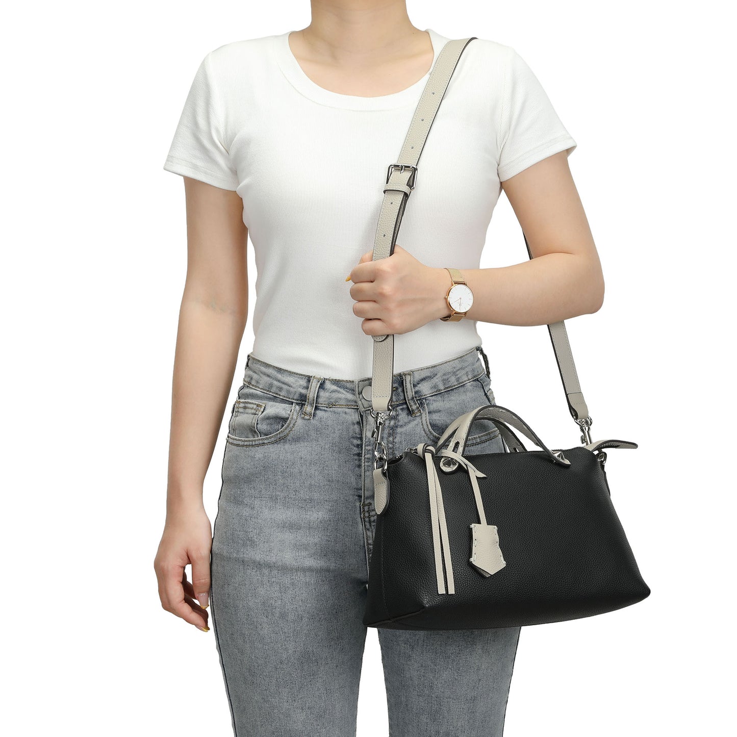 Pebbled Leather Convertible Satchel