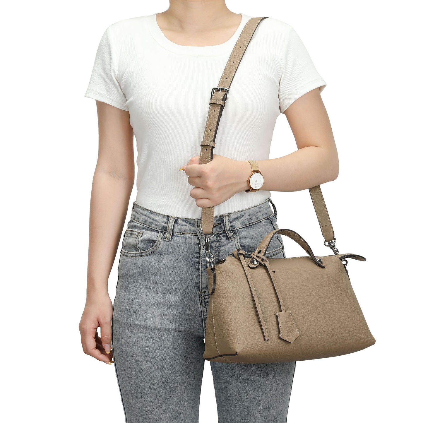 Pebbled Leather Convertible Satchel