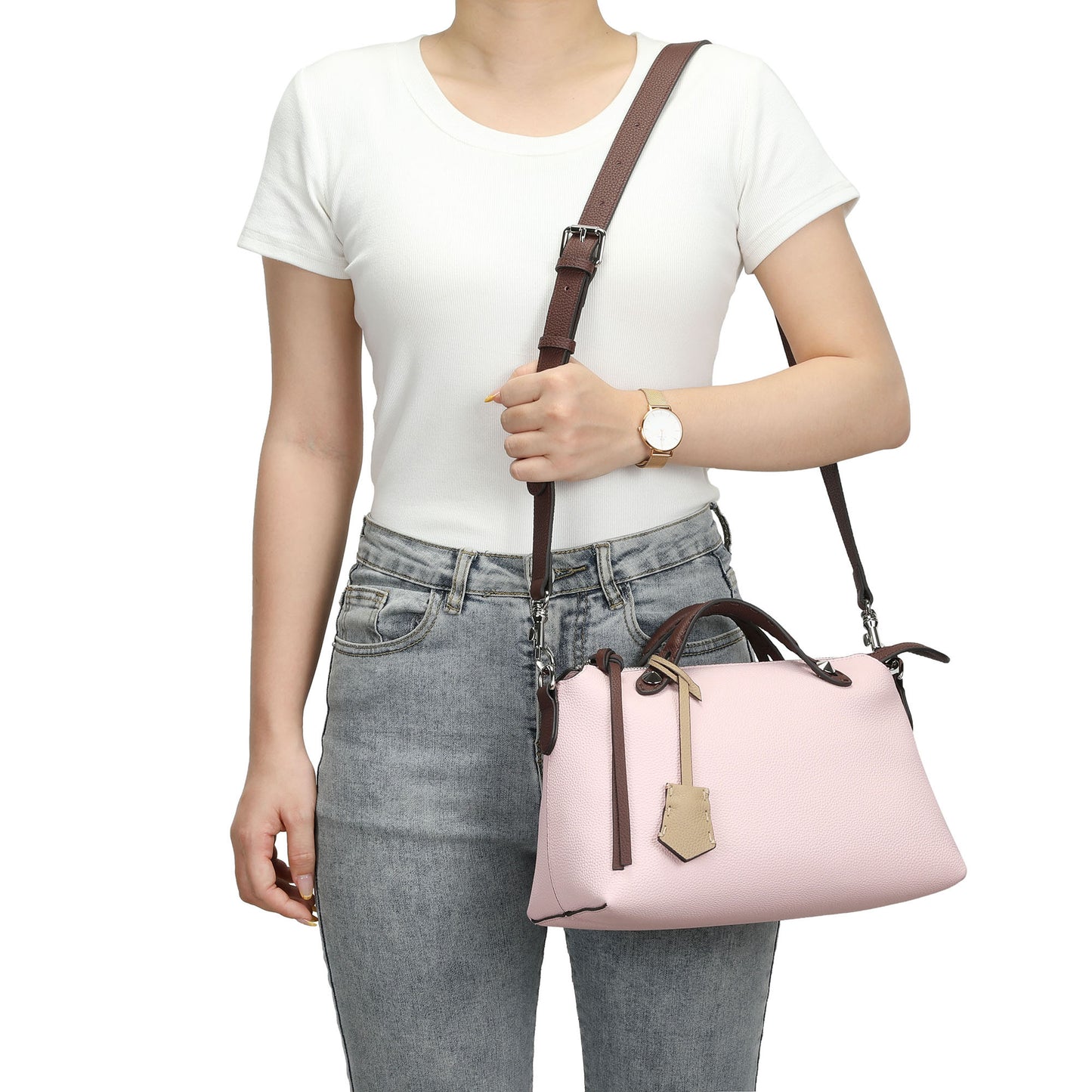 Pebbled Leather Convertible Satchel