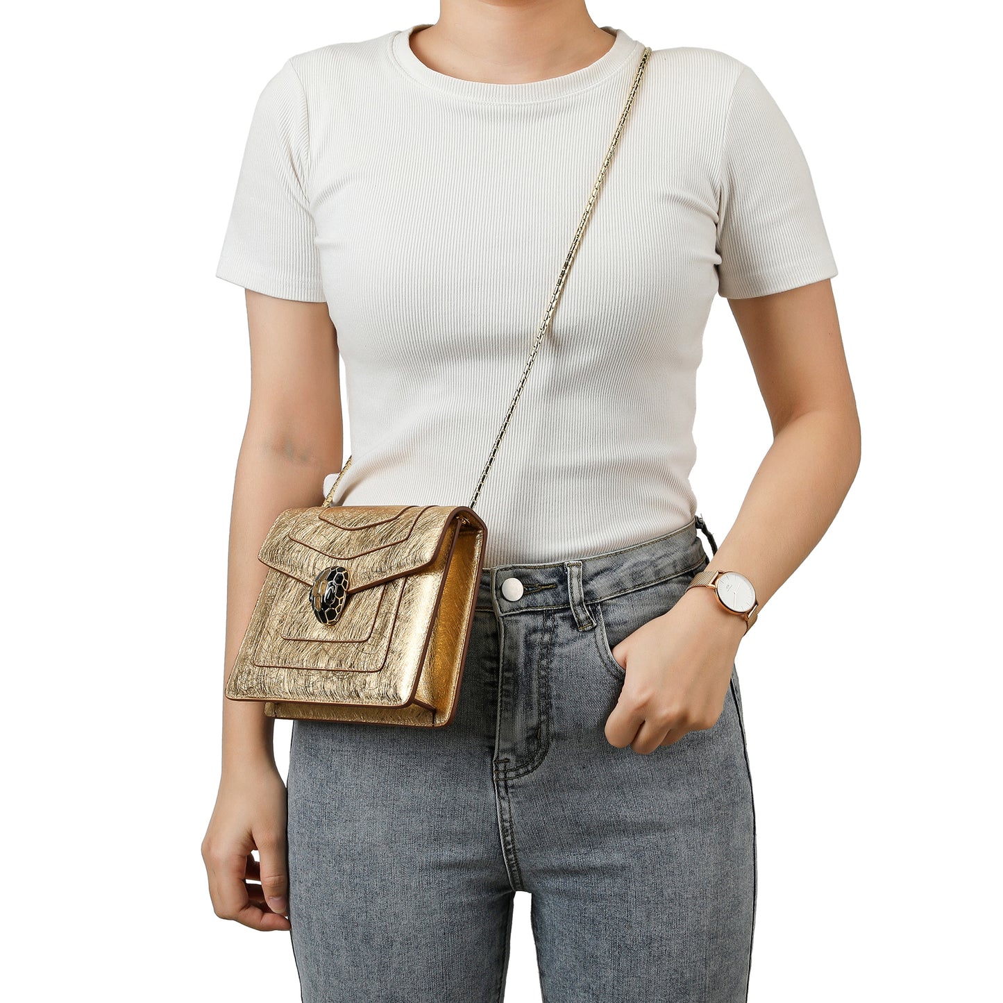 Tiffany & Fred Top-grain Saffiano Leather Crossbody/Shoulder Bag # 8801