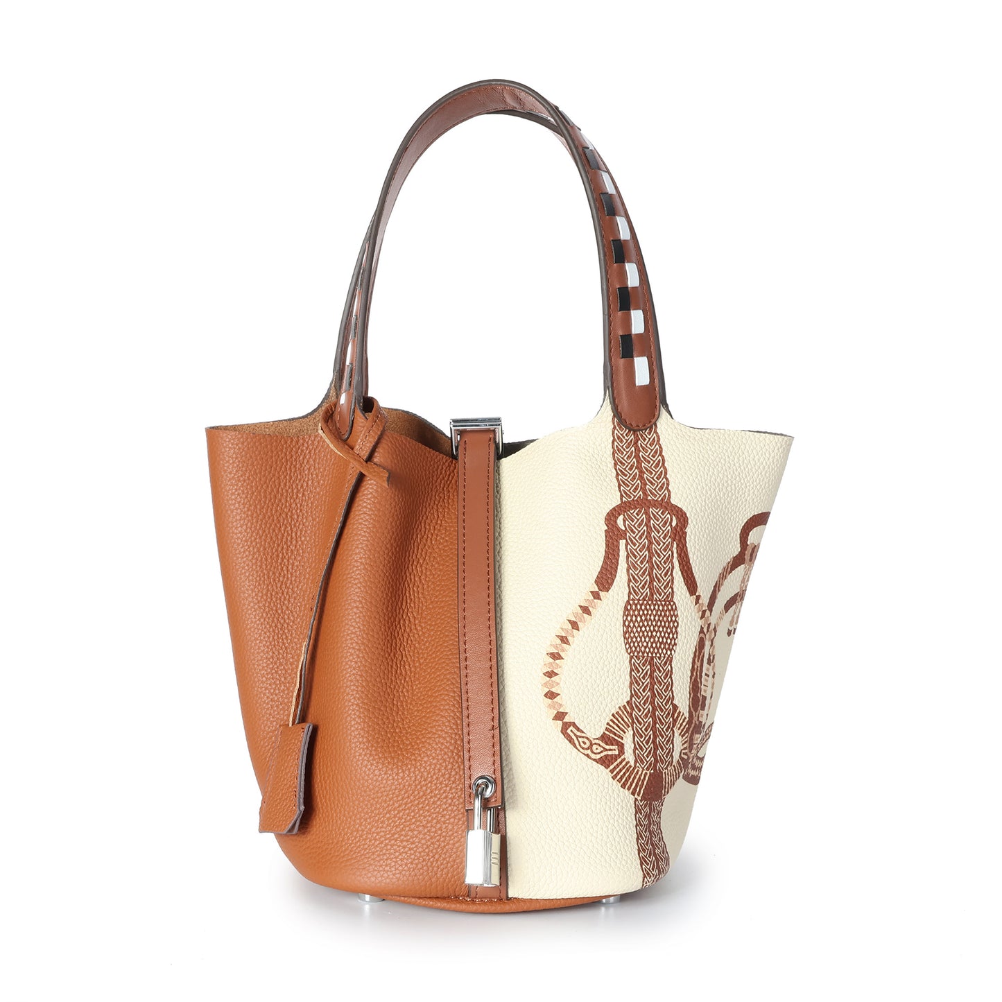 Printed Leather Top-Handle Bag/Shoulder Bg