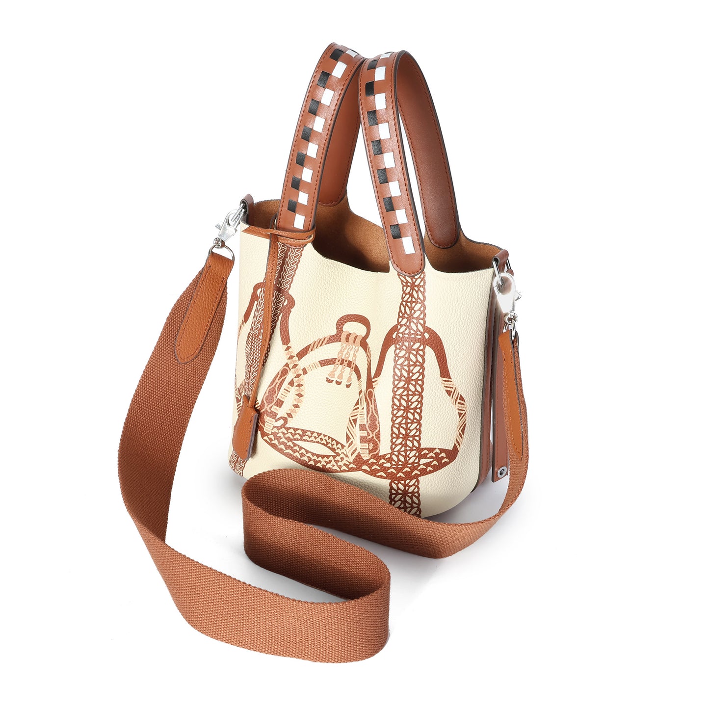 Printed Leather Top-Handle Bag/Shoulder Bg