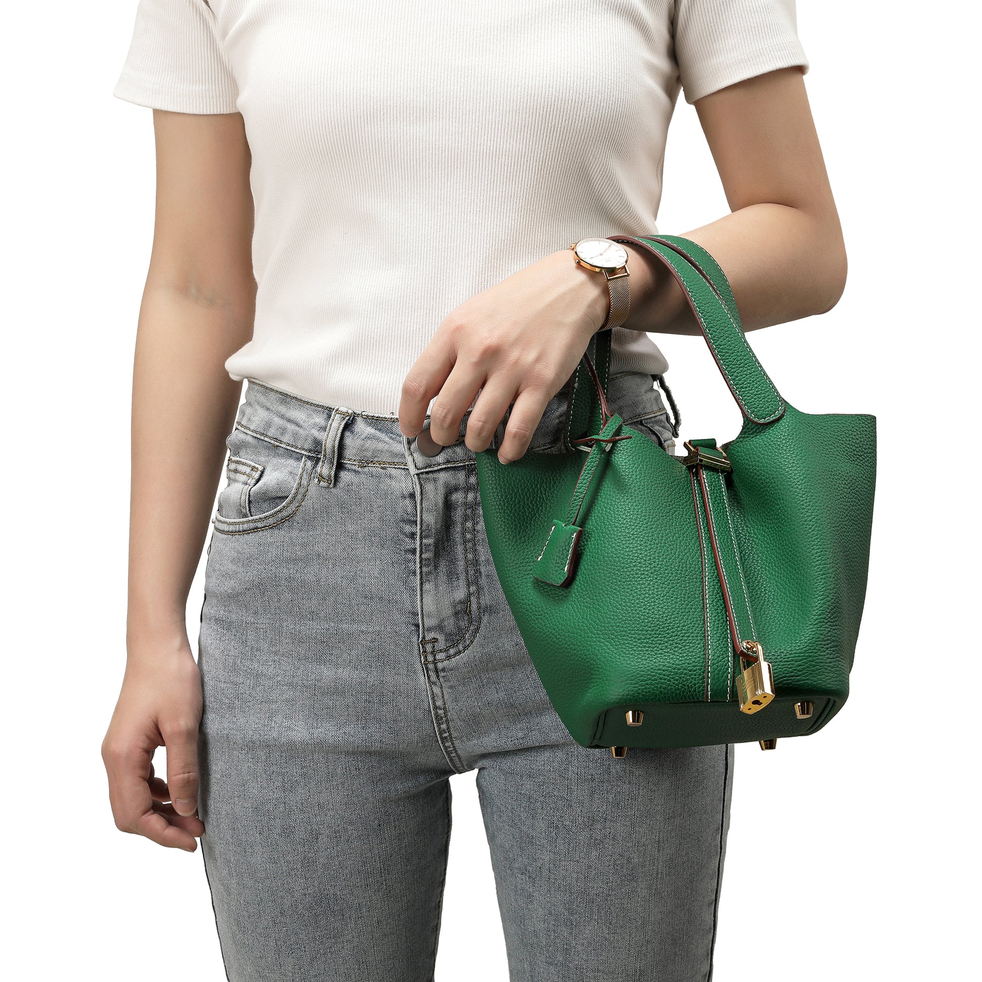 Tiffany & Fred Top-handle Full-grain Leather Bag