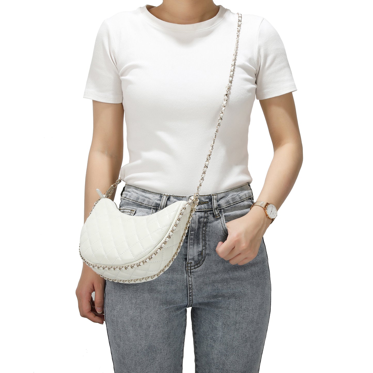 Tiffany & Fred Quilted Sheepskin Messenger/Shoulder Bag