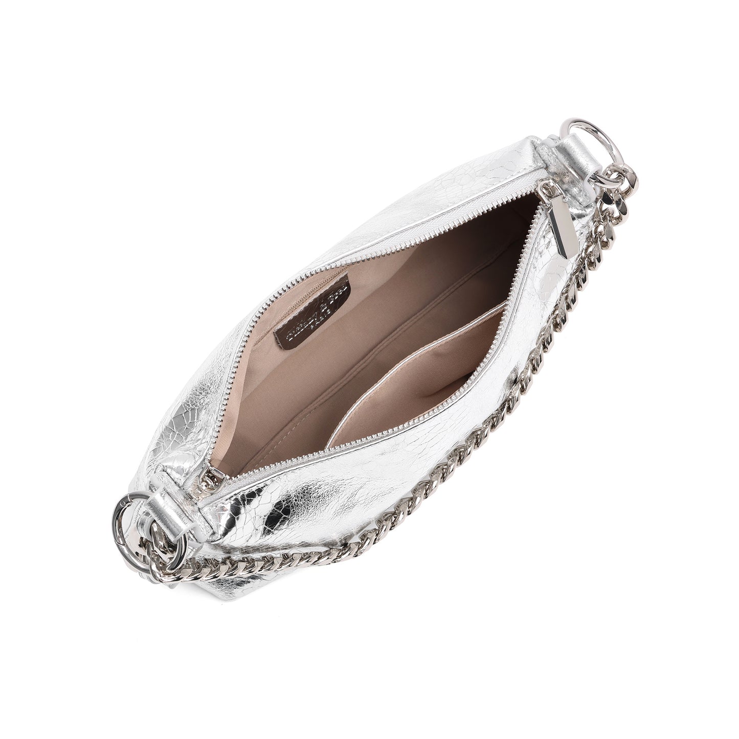Metallic Leather Chain Shoulder & Crossbody Bag