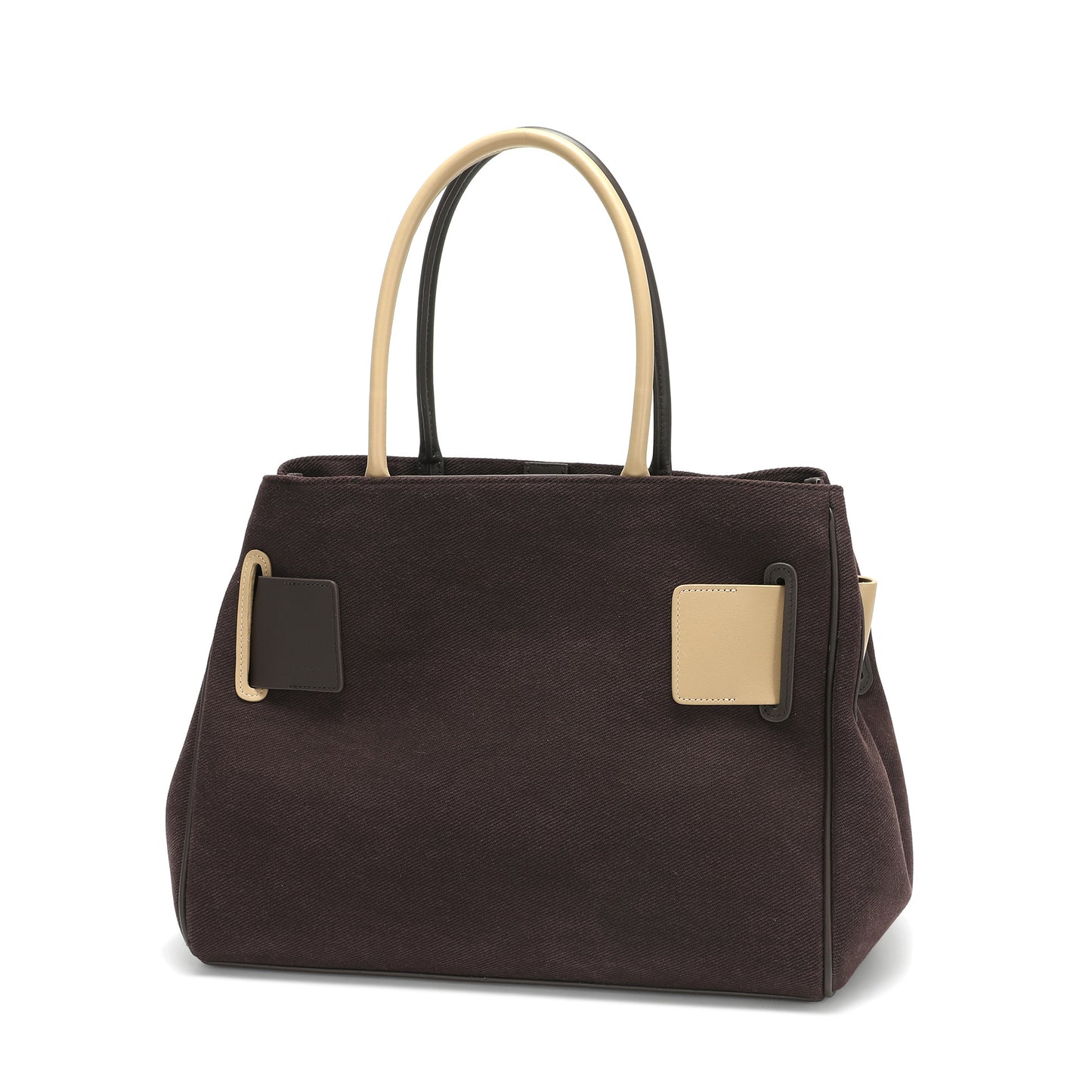 Canvas & Leather Belted Top Handle Tote