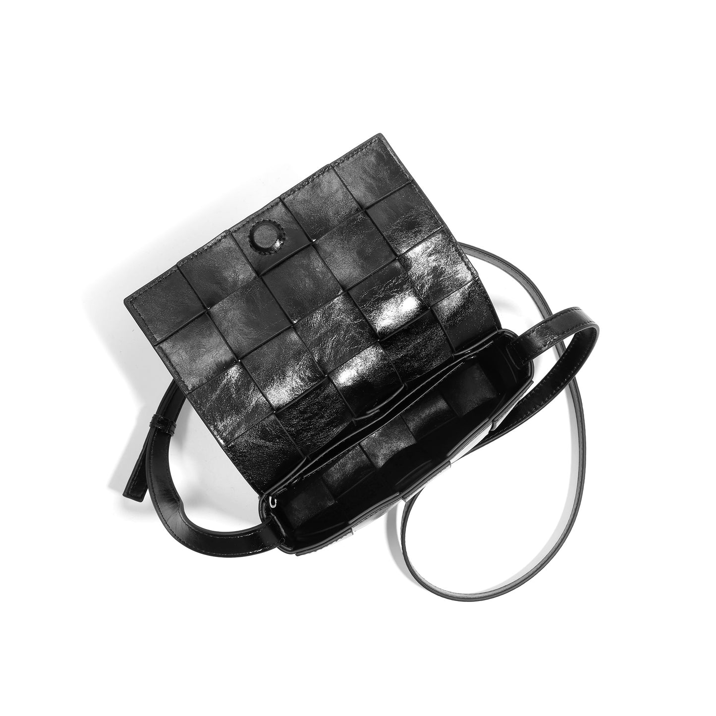 Hand-Woven Leather Crossbody Bag