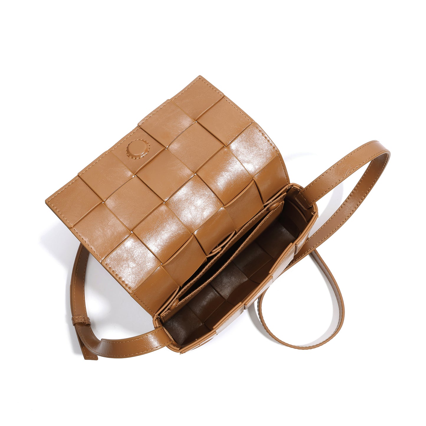 Hand-Woven Leather Crossbody Bag