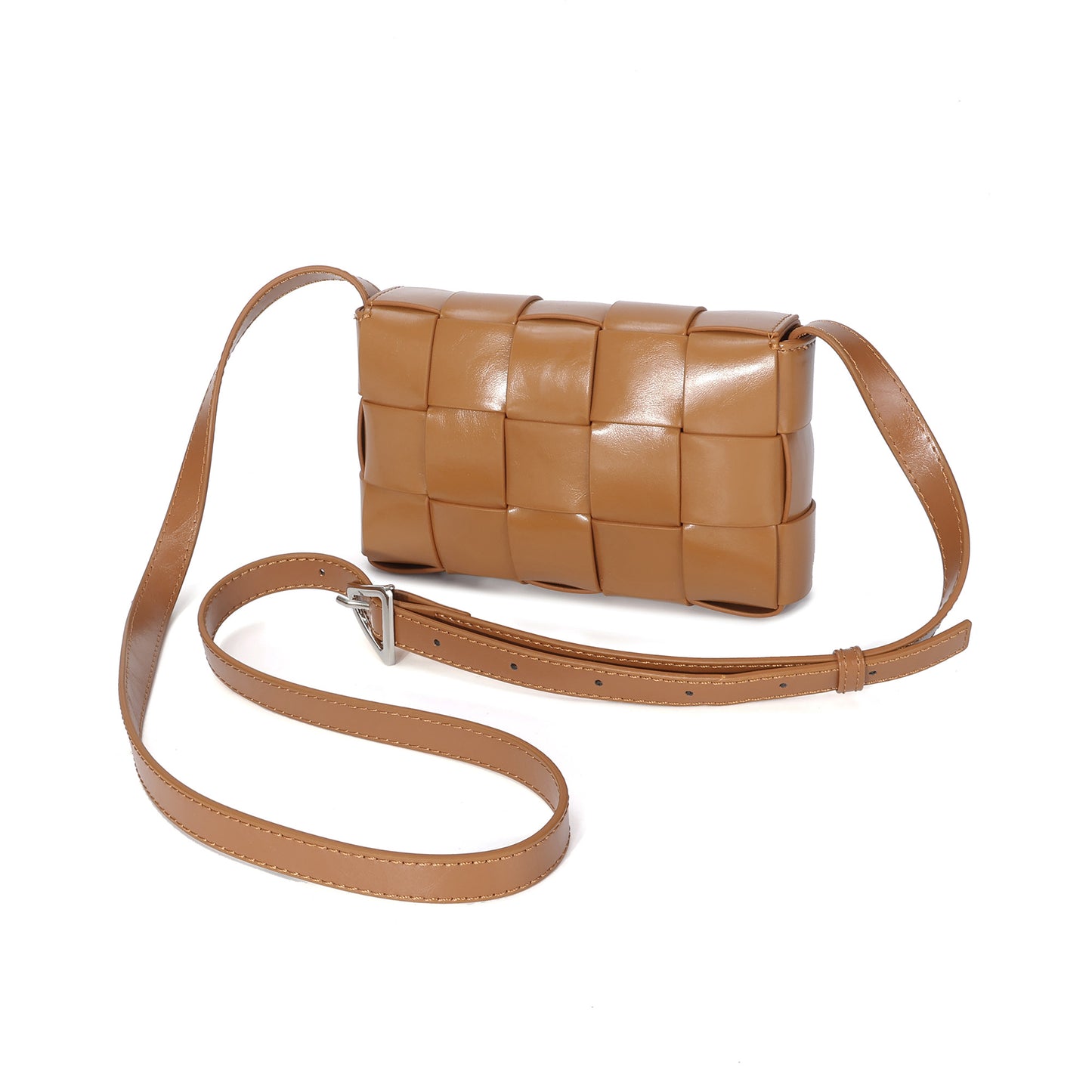 Hand-Woven Leather Crossbody Bag