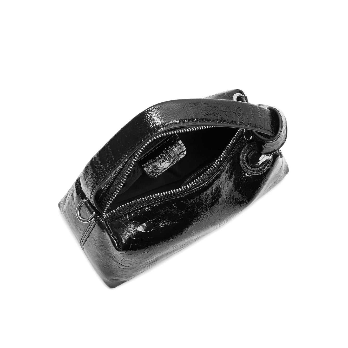 Metallic Leather Mini Top Handle & Crossbody Bag