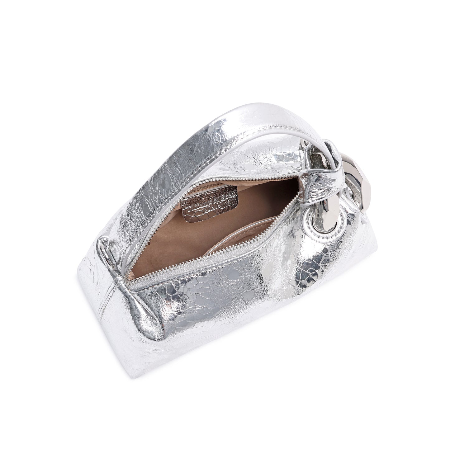 Metallic Leather Mini Top Handle & Crossbody Bag