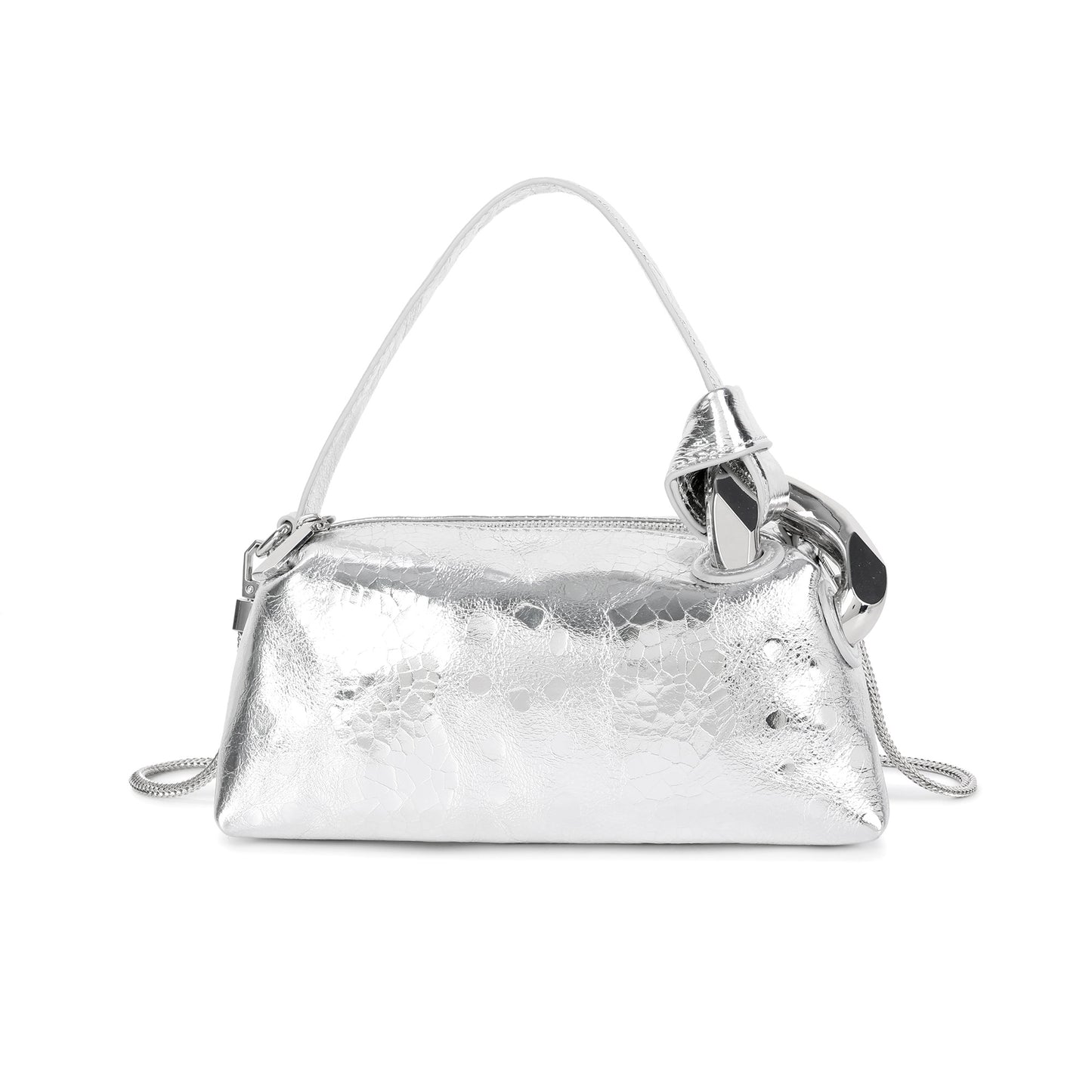 Metallic Leather Mini Top Handle & Crossbody Bag