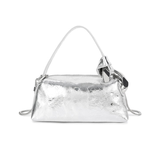 Metallic Leather Mini Top Handle & Crossbody Bag
