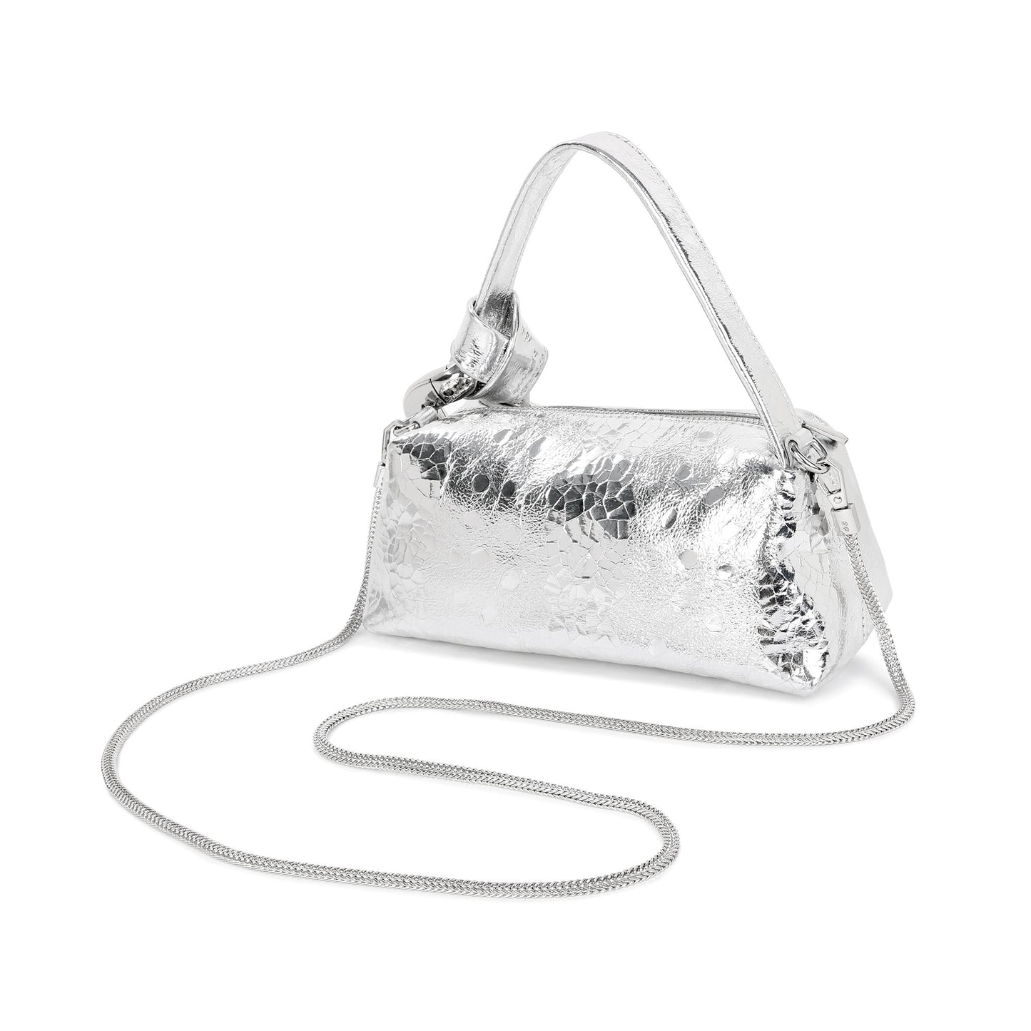 Metallic Leather Mini Top Handle & Crossbody Bag