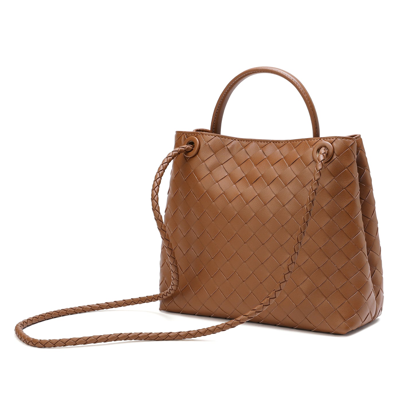 Woven Leather Top-handle/ Shoulder Bag