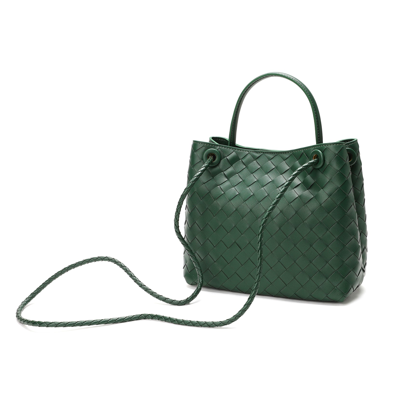 Woven Leather Top-handle/ Shoulder Bag – Tiffany & Fred Paris