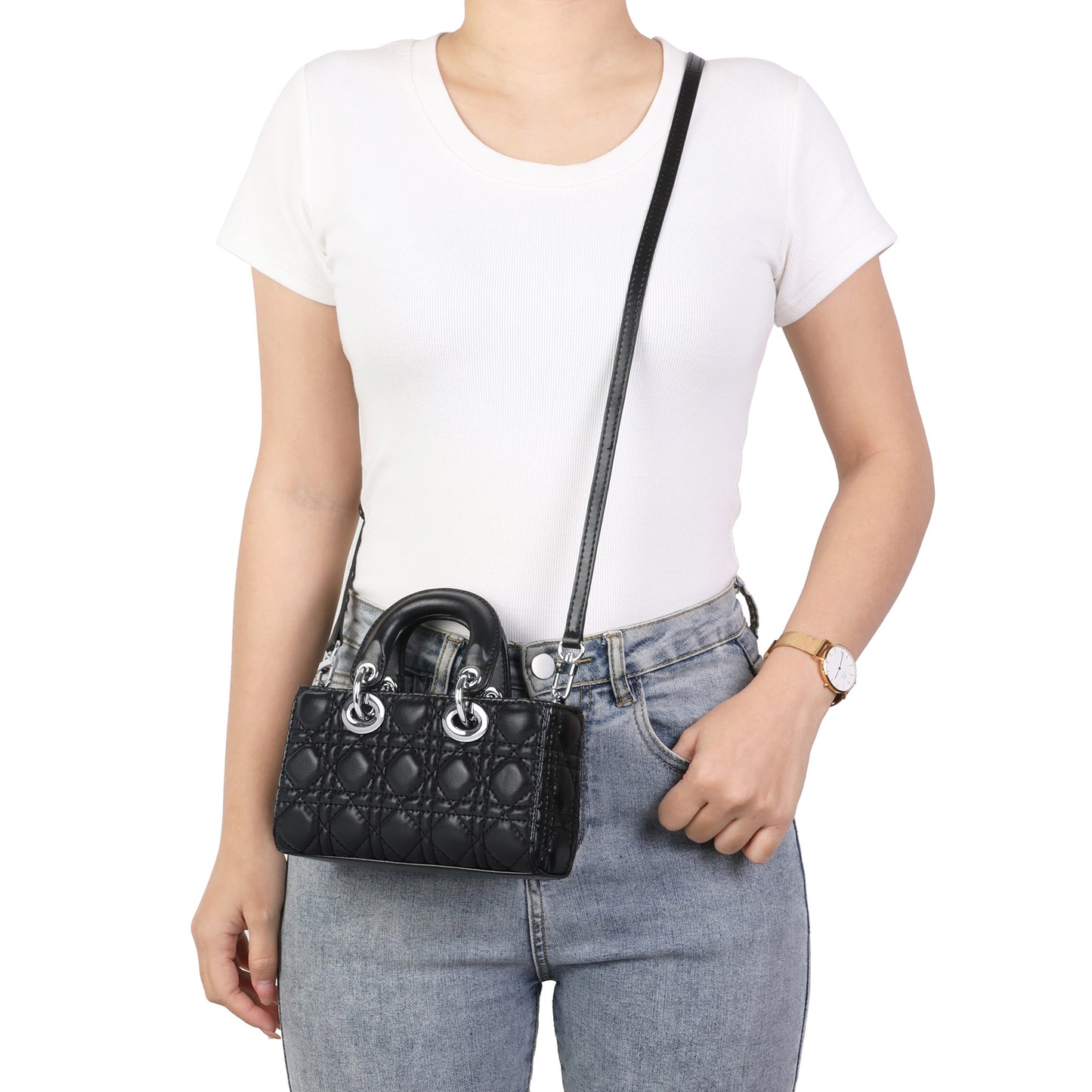 Quilted Mini Top Handle Shoulder Bag