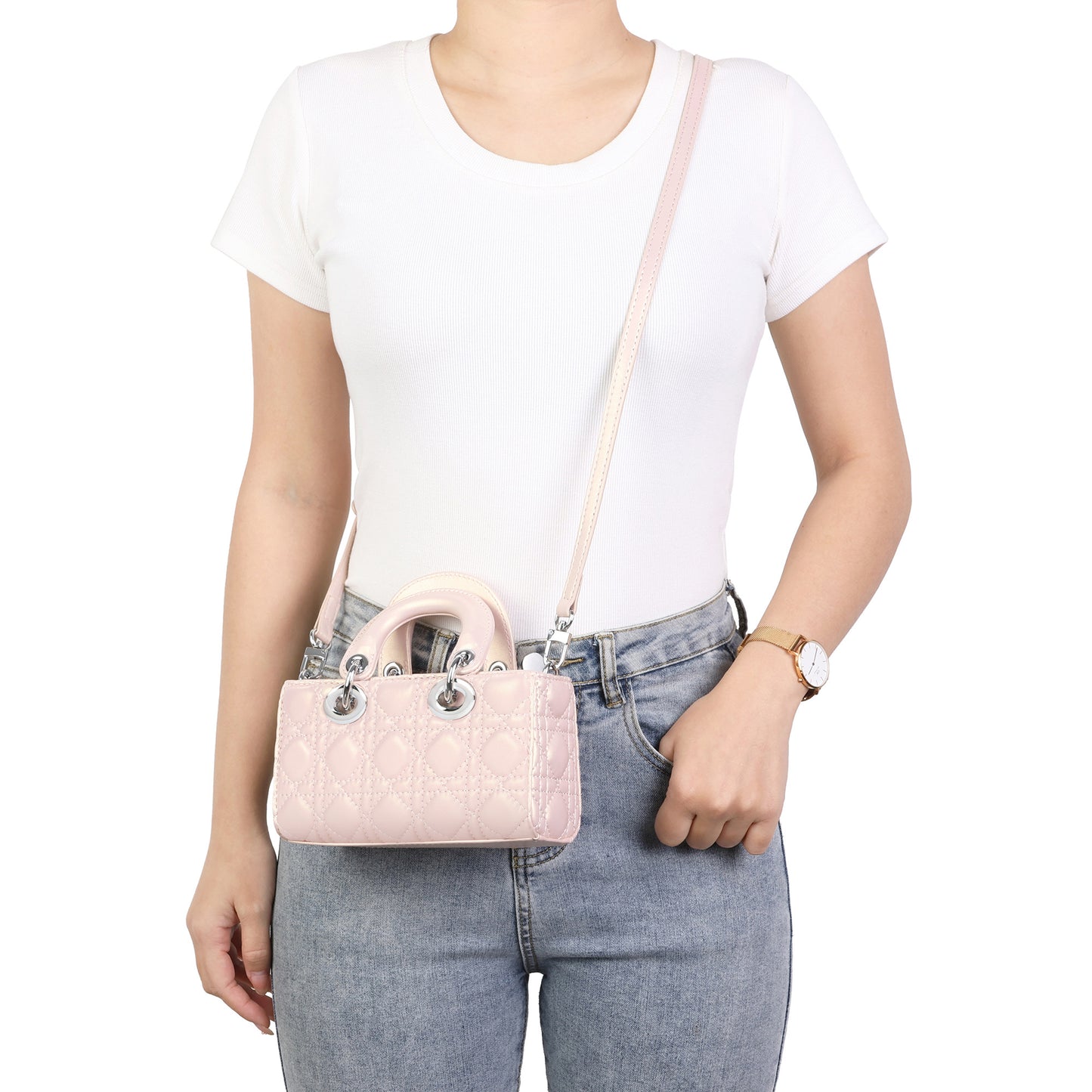 Quilted Mini Top Handle Shoulder Bag