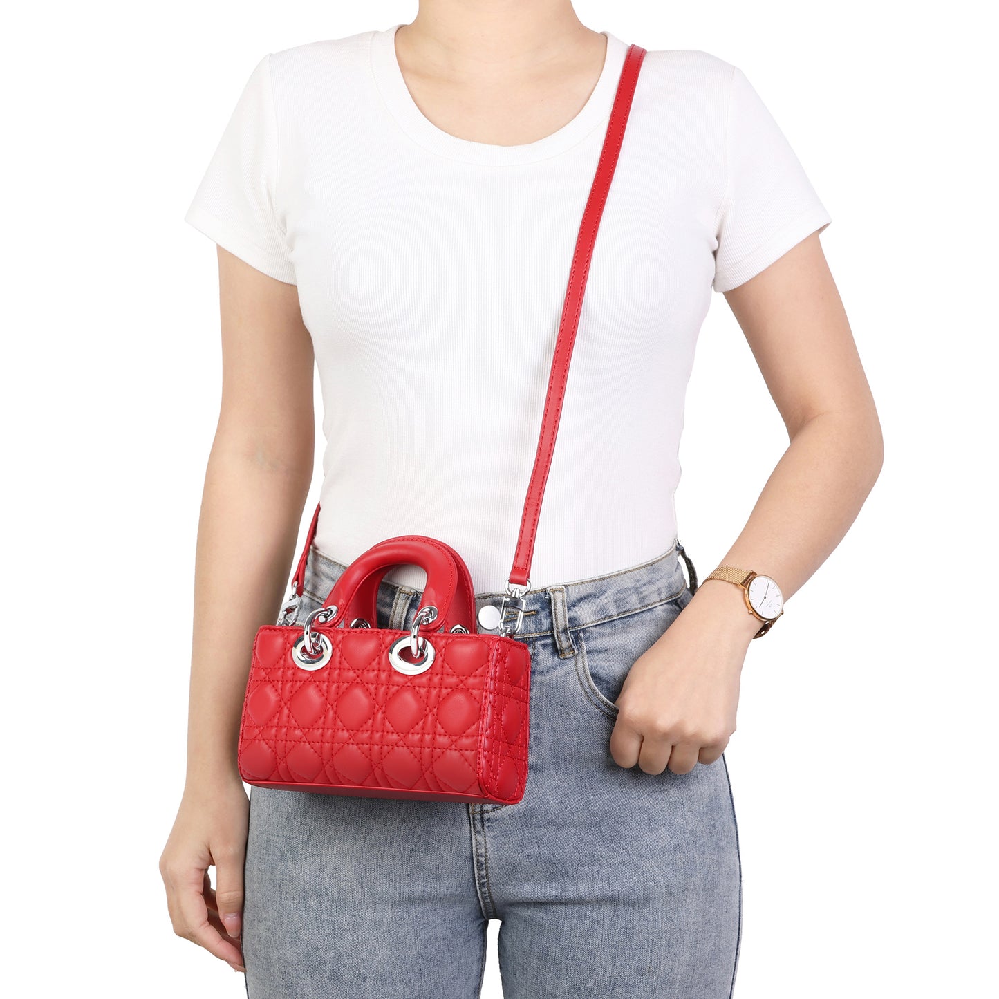 Quilted Mini Top Handle Shoulder Bag